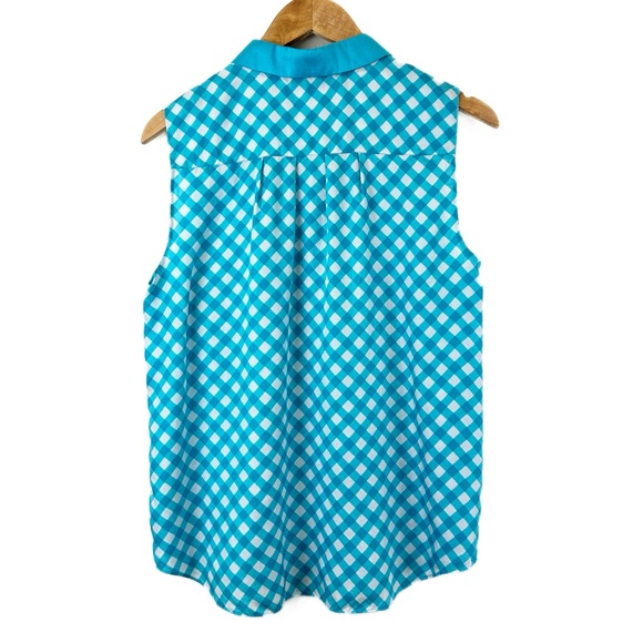 Kate Spade Gingham Fey Top in Firoza Spring 12 - Picture 3 of 7